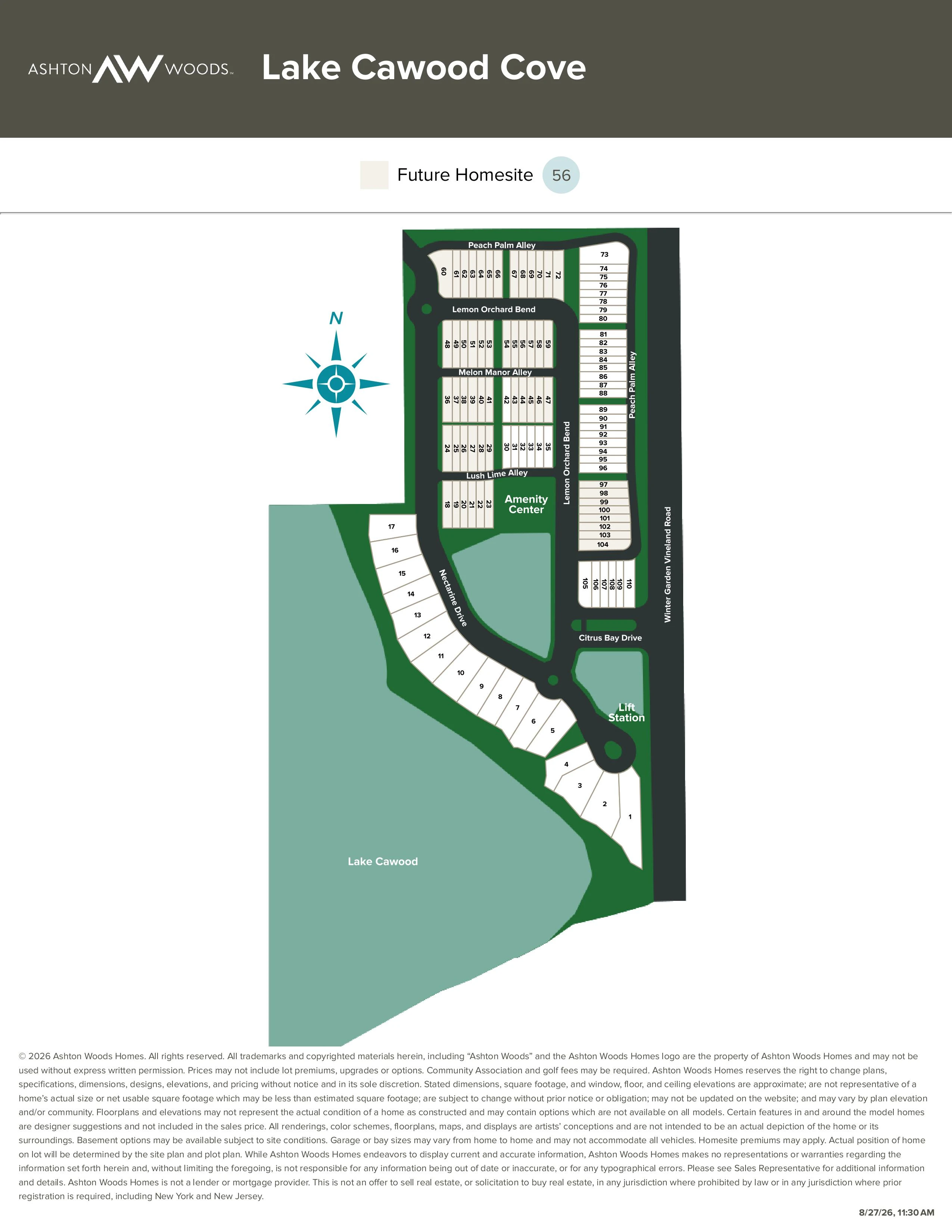 Lake Cawood Cove Site Plan